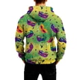 thumbnail image 4 of LNZGNM Mens Carnival Hooded Pullover Mask Printed Plus Size Sweatshirts with Pockets Long Sleeve Pullover Fashion Mardi Gras Top,Green 2XL, 4 of 6