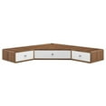 thumbnail image 2 of Modway Transmit 47" Wall Mount Corner Wood Office Desk in Walnut/White, 2 of 7
