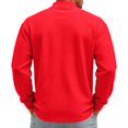 thumbnail image 7 of Qwertyu Men's Quarter Zip Up Pullover Mock Neck Long Sleeve Sweatshirt for Men Waffle Knit Casual Half Zipper Pullover Men Red L, 7 of 7