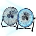thumbnail image 3 of Vie Air 20 Inch Twin Pack  Tilting High Velocity 3 Speed Metal Floor Fan, Black, 3 of 8