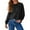 Black, variant on FAIWAD Long Sleeve Tops for Women Pleated Long Sleeve Crewneck Shirts Trendy Casual Clothes