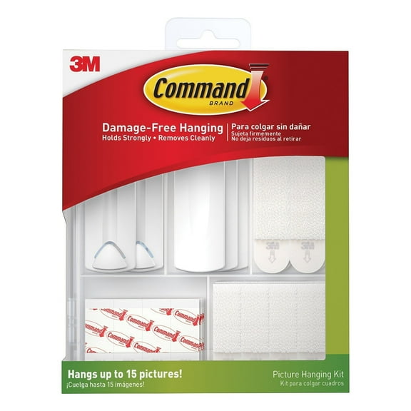 Command Picture Hanging Kit [Removable]: hangs up to 15 pictures (White) [2-pack]