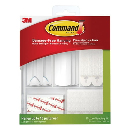 3M 17213ES Picture Hanging Kit, Assorted - White, Clear