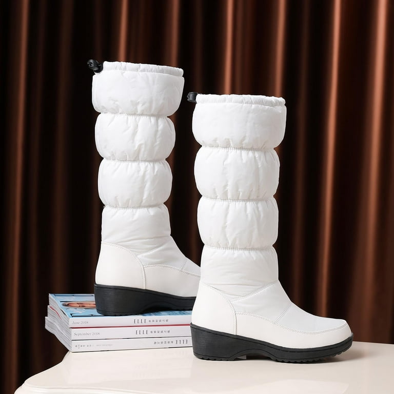 Tawop Fall Boots for Women 2023 White Boots for Women White Boots