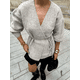 thumbnail image 2 of Cárdigans de punto con cuello en V para mujer, suéter de manga larga con cordones, informal, holgado, a la moda, otoño e invierno, 2024, 2 of 5