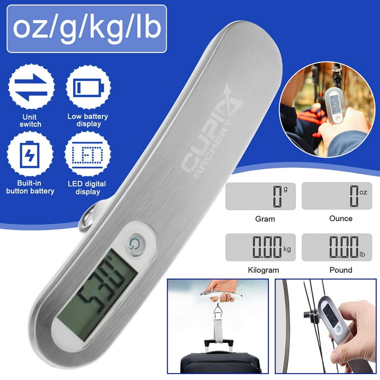 110 lbs Digital Bow Scale Recurve Archery Bow Scale Bow Poundage Scale  Hunting Scale Luggage Scale with LCD Display (Silver Archery Scale)