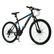 UBesGoo 26" Lightweight Explorer Mountain Bike, 21-Speed for Men and Women Disc Brakes & Suspension, Blue/Black
