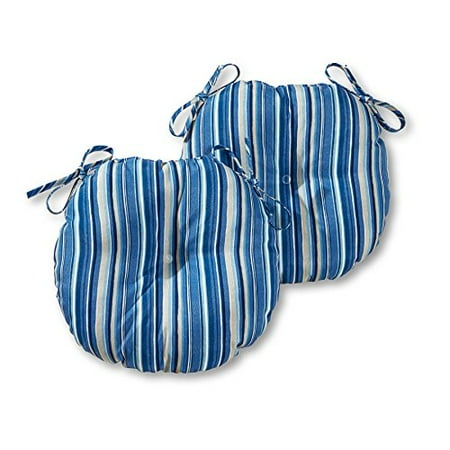 Greendale Home Fashions 15 In Round Outdoor Bistro Chair Cushion Coastal Stripe Set Of 2 Sapphire Canada Round Outdoor Bistro Chair Cushion, 15 Inch Round Bistro Chair Cushions