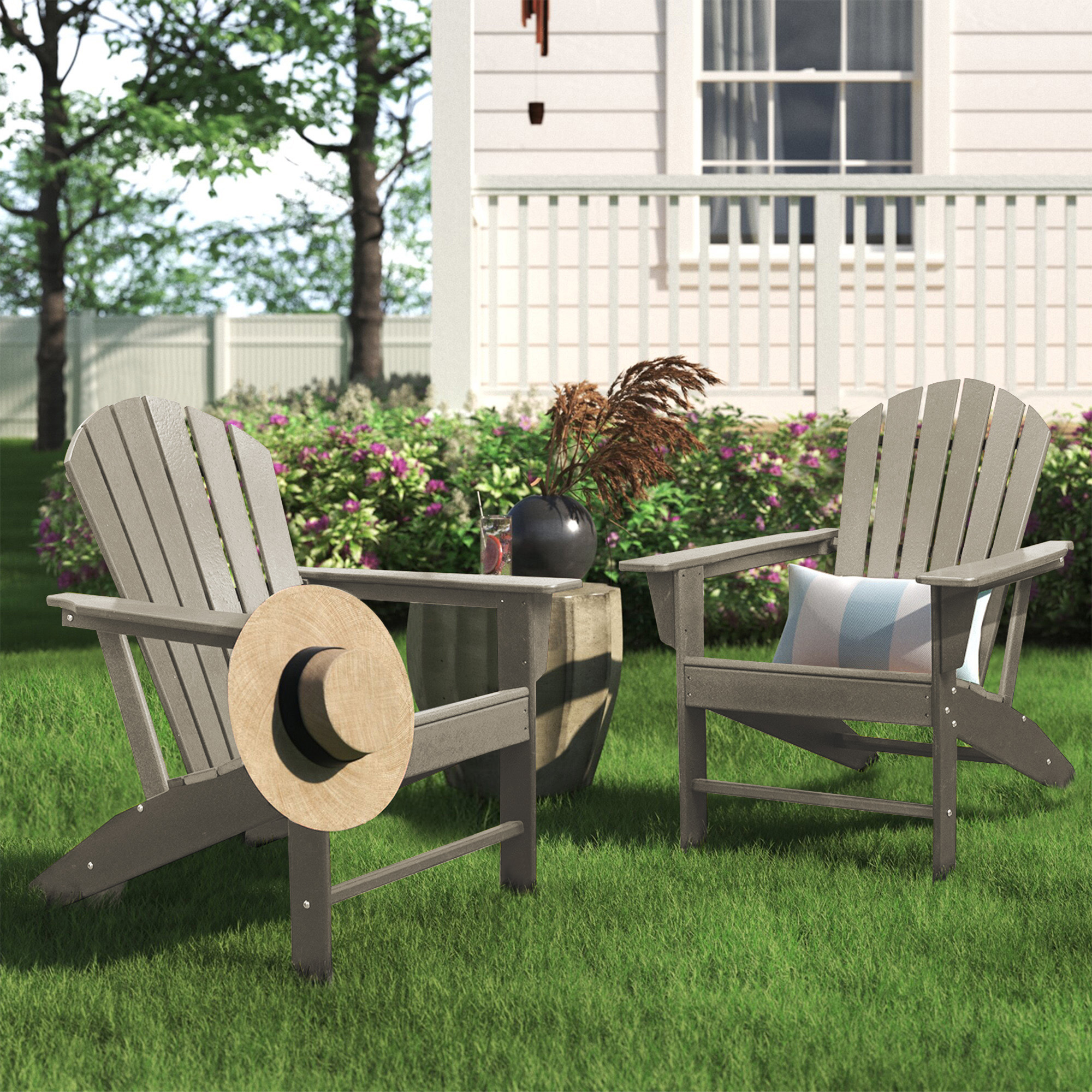 FHFO Outdoor Adirondack Chair,Weather Resistant Plastic Resin Chair for Outside Deck Garden Backyard Balcony(Brown) - image 5 of 6