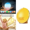 thumbnail image 6 of Full Screen Wood Grains Wake Up Lamp with Soft LED Lighting and Color Adjustment Sunrises Simulation Digital Alarm Clock, 6 of 8
