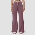 thumbnail image 2 of vigerkar Women's Yoga Pants Workout Leggings Stretchy Casual Pants Stretch Wide Leg Pants with Pockets Light Purple, XXL, 2 of 7