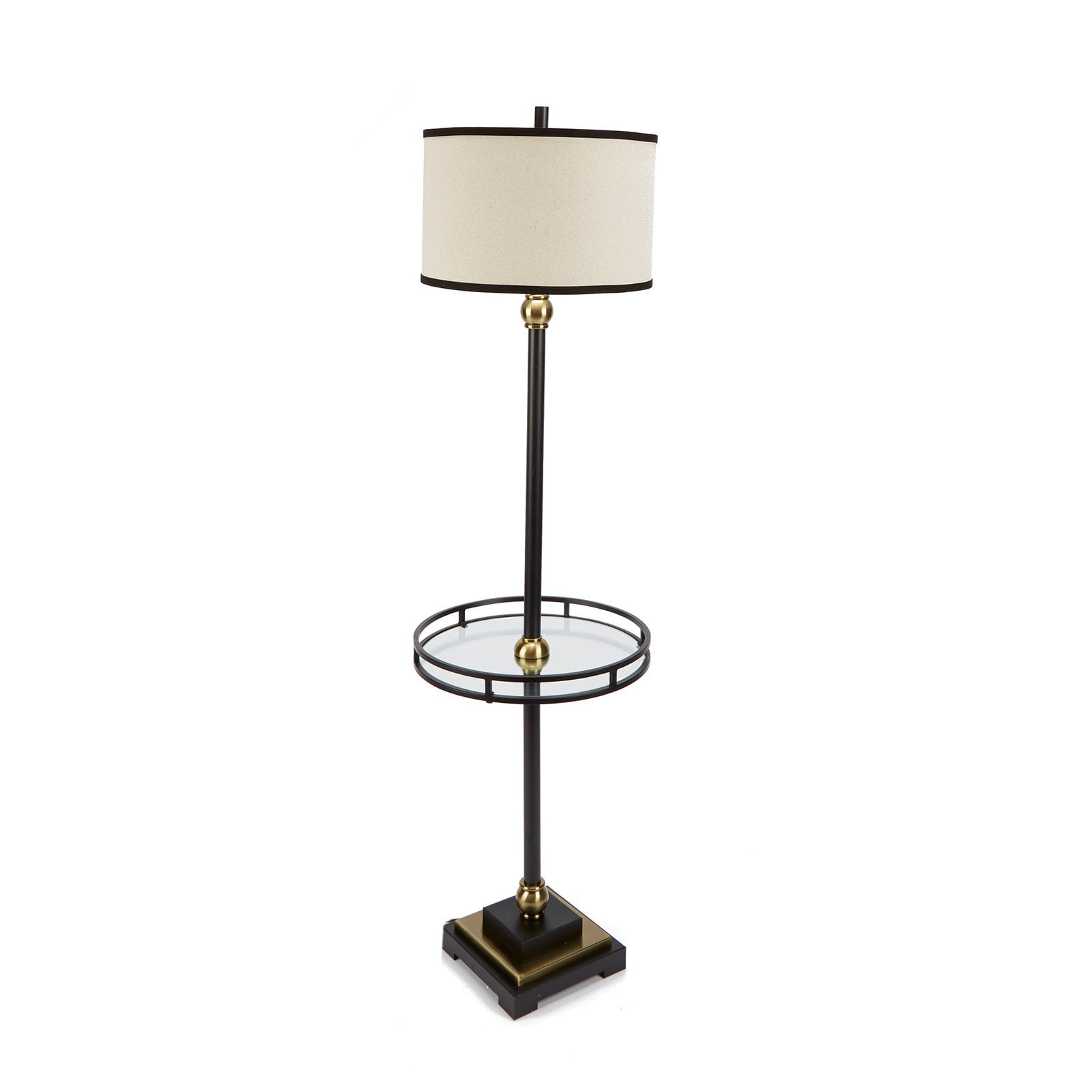 Monroe Floor Lamp With Shade And Glass Tray Cfl Bulb Included