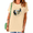 Apricot, variant on Navy Blue Women's Vintage Circular Sun Face Two Raven Blue Floral Celestial Mystic Graphic Short Sleeve T-Shirt Tops
