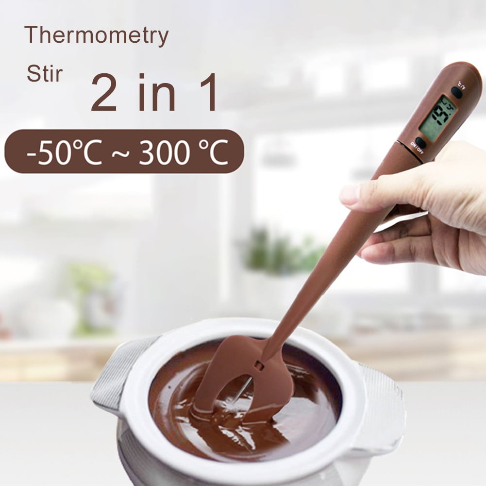 Cooking thermometer digital display silicone thermometer spatula baking accessories thermal stirrer kitchen baking thermometer tools 