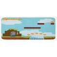 thumbnail image 1 of Video Games Kitchen Mat, Arcade World 9 's Fun Theme Knight Fireball Bonus Stars Coins Image, Plush Decorative Kitchen Mat with Non Slip Backing, 47" X 19", Multicolor, by Ambesonne, 1 of 1