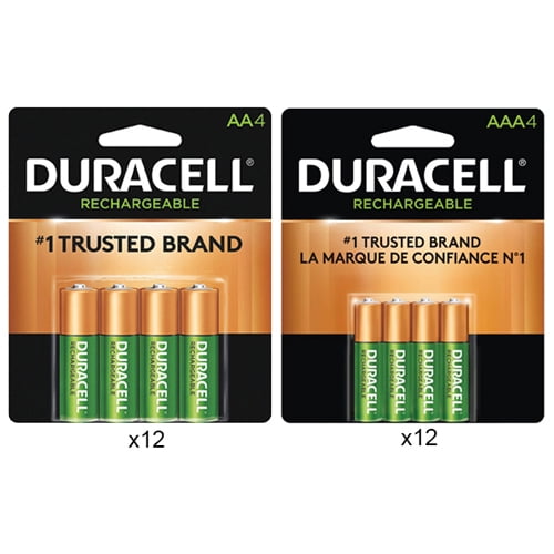48 AA (2500 mAh) + 48 AAA (900 mAh) Duracell Rechargeable Battery Combo