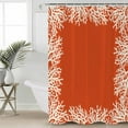 thumbnail image 2 of Extra Long Shower Curtain 72x84 Inch, Coastal Coral Shower Curtain Waterproof Bathroom Decor Orange White Ocean Marine Nautical Beach Fabric Bath Curtain Set Accessories with Hooks, 2 of 6