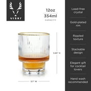 Viski Meridian Crystal Old Fashioned Cocktail Glasses, 12oz (Set of 2)