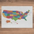 thumbnail image 3 of Ambesonne Colorful Jigsaw Puzzle, USA Map with States, Heirloom-Quality Fun Activity for Family Durable Cardboard, 1000 pcs, Multicolor, 3 of 5