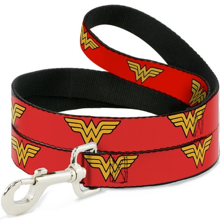 DC Comics Pet Leash Dog Leash Wonder Woman Logo Red 4 Feet Long 1.0 Inch Wide