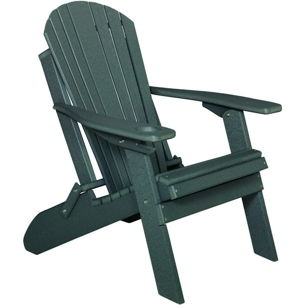 Deluxe Premium Poly Lumber Folding Adirondack Chair W Cup Holder Com Poly Lumber Folding Adirondack Chair, Adirondack Plastic Chairs With Cup Holders
