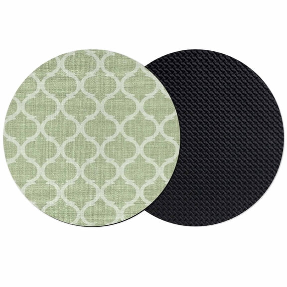 Sage Green Moroccan Coasters Set of 2, Absorbent Coasters for Drinks, Boho Ethnic Chic Abstract Geometric Coaster for Desk Coffee Table Protection, Home Decor House Warming Gifts 4"