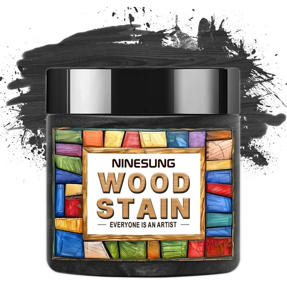 Black Wood Stain Powder, Wood Dye Powder- Just Add Water - Water Based - for Indoor and Outdoor Wooden Crafts - Fast Drying - Dye Powder 2 oz Makes 2.2 Gallon of Stain (Black, 2 oz)