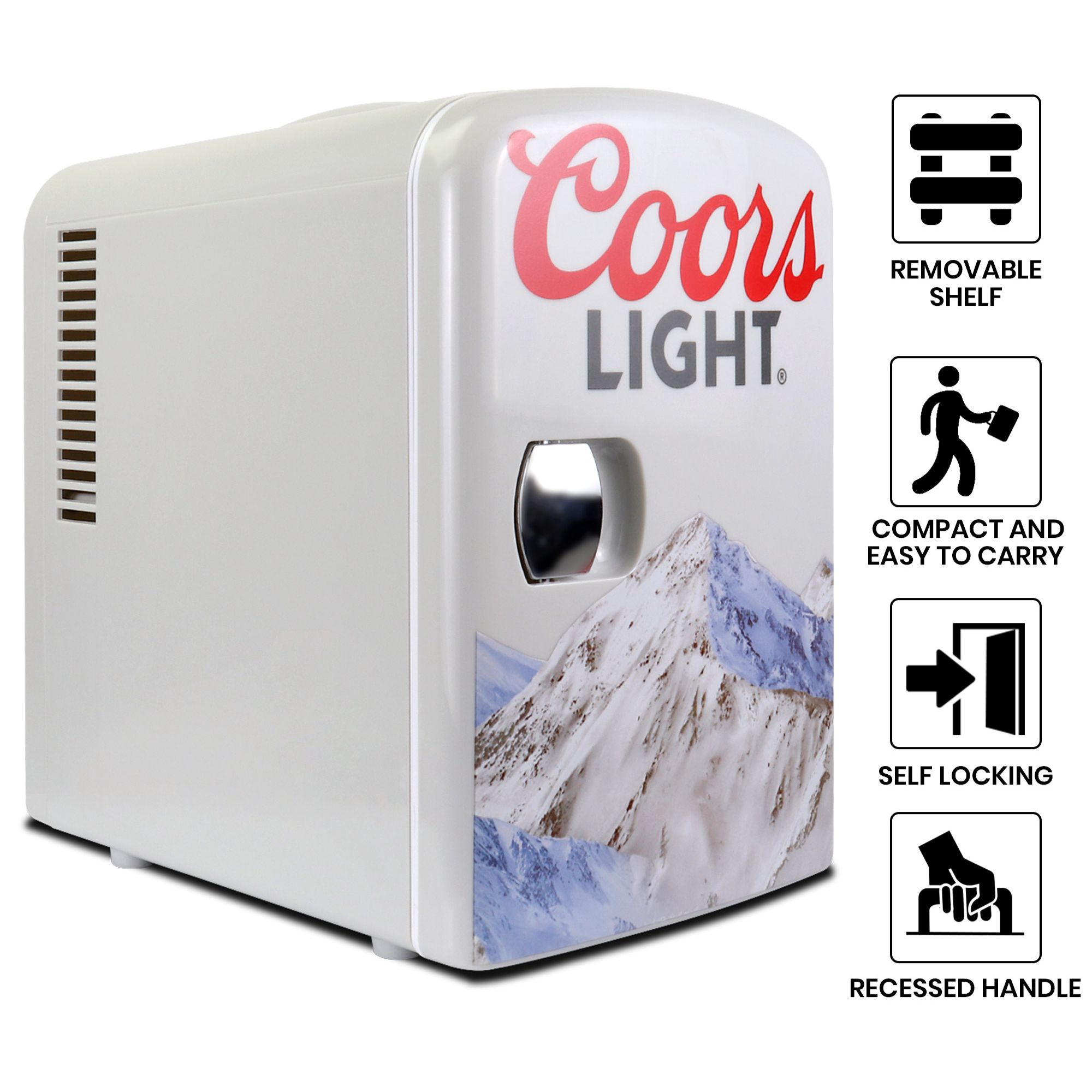 Coors Light 6 Can Mini Fridge 4L Mini Electric Cooler Travel Compact Portable 12V Car Cooler Gray - image 5 of 7