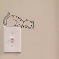 thumbnail image 2 of Kearding Adhesivo de pared de gato durmiendo Simple, Mural extraíble para sala de estar, papel tapiz de aparato de baño de dibujos animados negros, Decoración del hogar Kearding JJ9226-00, 2 of 6