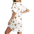 thumbnail image 2 of MINTREUS Women's Nightgown Short Sleeve Nightshirt V Neck Sleep Shirt Loose Loungewear Casual Sleepwear S-3X, 2 of 7