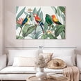 thumbnail image 2 of Elephant Stock Tropical Safari Parrots Wall Art - Horizontal Canvas Wall Art - Lobby Wall Decor - Animal Canvas - Green And Blue Decor - 48" x 32", 2 of 8