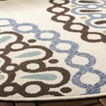 thumbnail image 3 of SAFAVIEH Veranda Axum Geometric Indoor/Outdoor Area Rug, Cream/Blue, 5'3" x 5'3" Round, 3 of 6