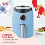 Rise by Dash Compact Air Fryer Oven with Temp Control Non-Stick Basket, Recipes + Auto Shut off, 2 Quart - Blue - New - 11.4 in. tall