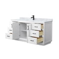 thumbnail image 3 of Wyndham Collection Miranda 66" Veneer Wood Single Bathroom Vanity in White/Black, 3 of 6