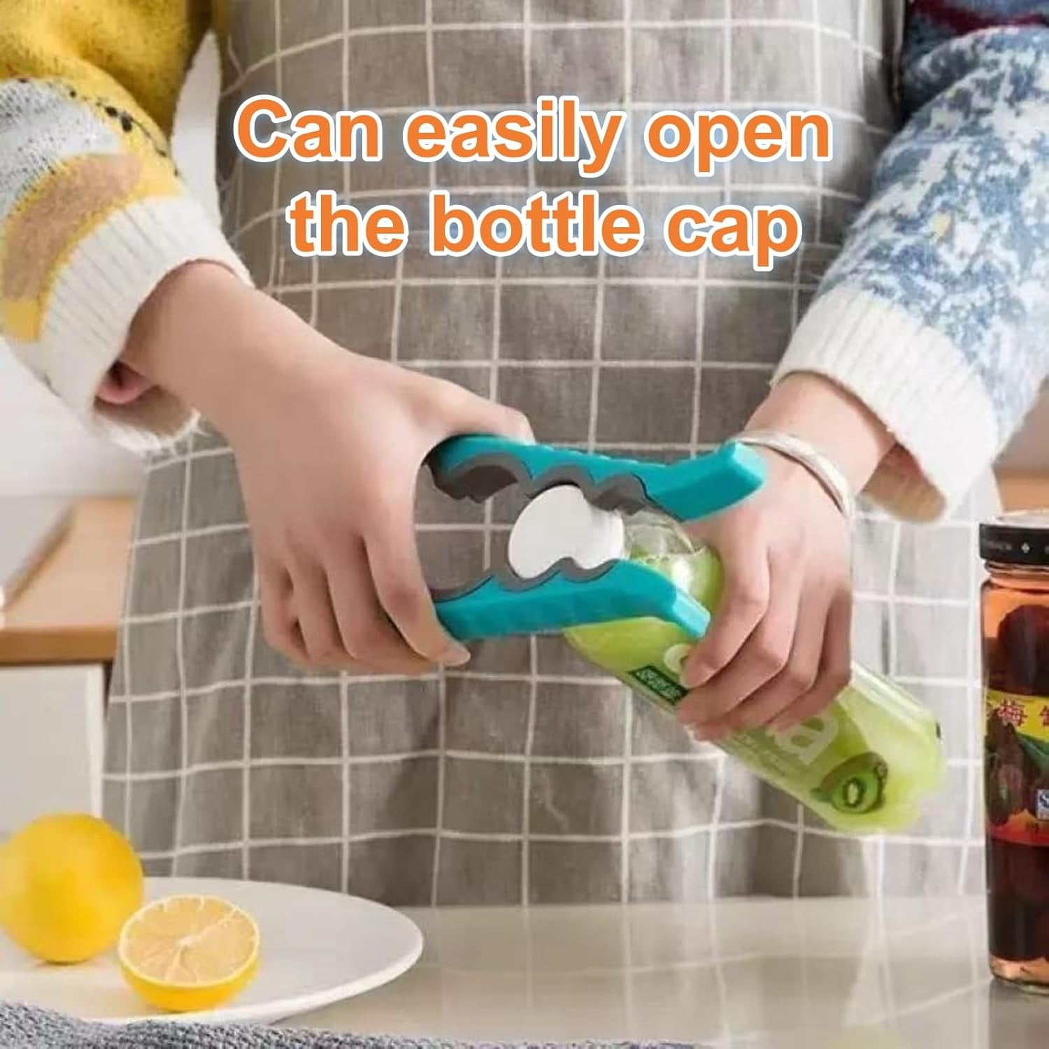 FRKSMD-2pcs 4-in-1 Multi-Function Can Opener – Non-Slip Ergonomic Grip Bottle Opener for Kitchen, Seniors, Arthritis Patients & Weak Hands