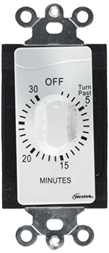 Westek TMSW30MW Hardwire Indoor In-Wall 30 Minute Mechanical Countdown Timer, White by