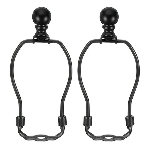 5.5 Inch Lamp Harp Kit with Finial, 2 Set Detachable Shade Bracket Holder, DIY Lighting Accessories for Table Floor Lamps, Black