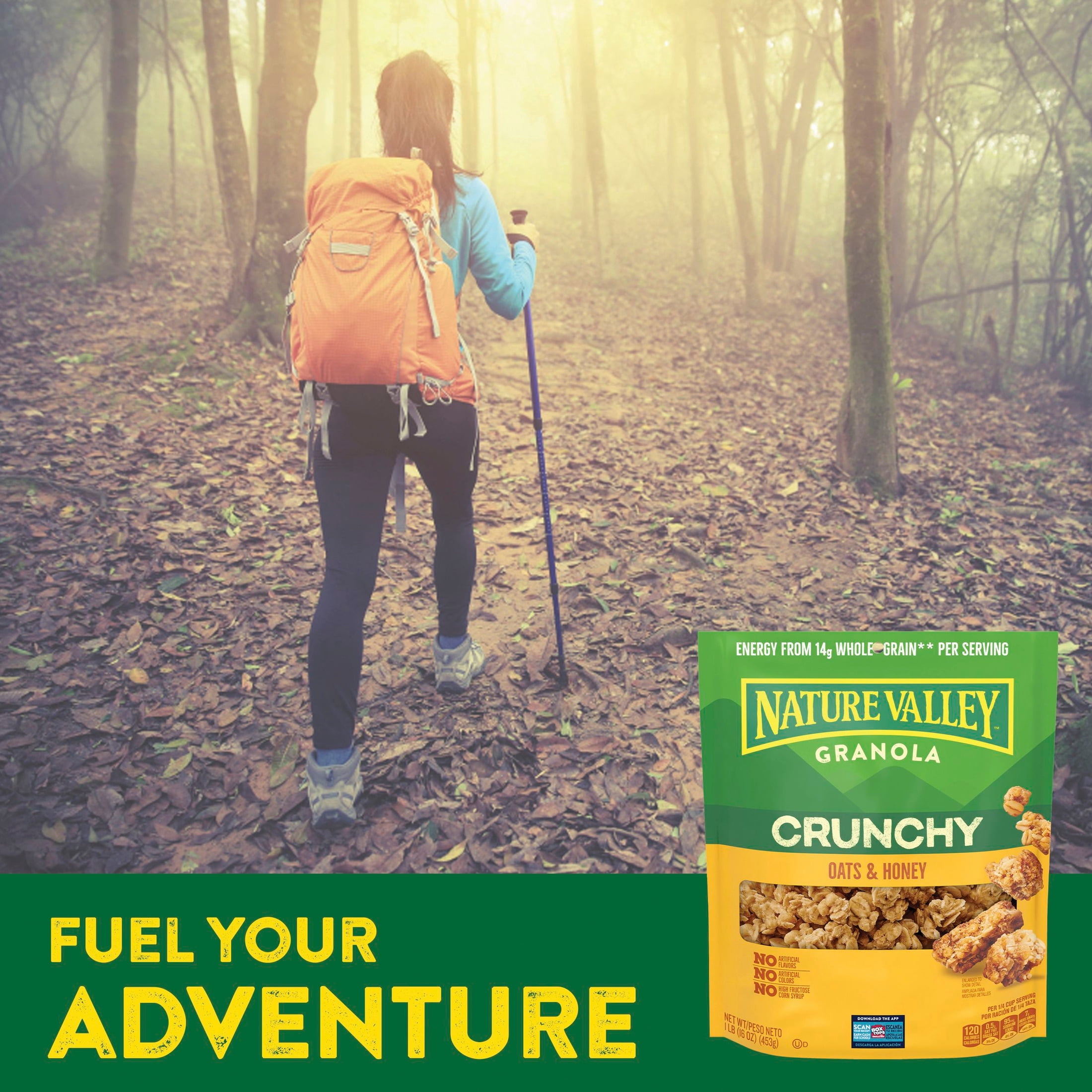 (3 pack) Nature Valley Crunchy Oats and Honey Granola Pouch, 16 oz