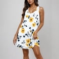thumbnail image 2 of Vestido Corto de Verano Casual de Moda Impreso Cuello Redondo Bolsillo sin Mangas de las Mujeres, Vestido Casual para Diario, 2 of 9