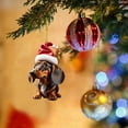 thumbnail image 5 of 7PCS Christmas Dachshund Dog Ornaments 2D Acrylic Hanging Decorations, Cute Sausage Dog Tree Pendant for Holiday Party Home Decor, Funny Animal Car Interior Wall Gift, Winter Xmas Decor, 5 of 9