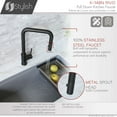 thumbnail image 4 of Stylish Rivo One-Handle Matte Black Pull Down Kitchen Faucet Height 14" K-148N, 4 of 14