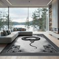 thumbnail image 2 of ODIKA 8'x10' Washable Area Rug Durable, Non-Slip Snake Serpent Retro Aesthetic With Bold Coiled Reptile Motif for Living Room, Under Sectional, Family, 2 of 7
