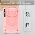 thumbnail image 6 of ELEHOLD Rugged Case for Samsung Galaxy Tab S9+/S9 FE+ 2023 with 360° Rotating Handle Grip Kickstand Function Detachable Crossbody Shoulder Strap for Kids Children Adults Shockproof Case,Rosegold, 6 of 8