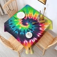 thumbnail image 2 of Colorful Tie Dye Pattern Square Tablecloth,Waterproof Square Table Cover,Wipeable Spillproof Washable Table Cover for Home Kitchen Party Decor 42"X42"(107x107cm), 2 of 6