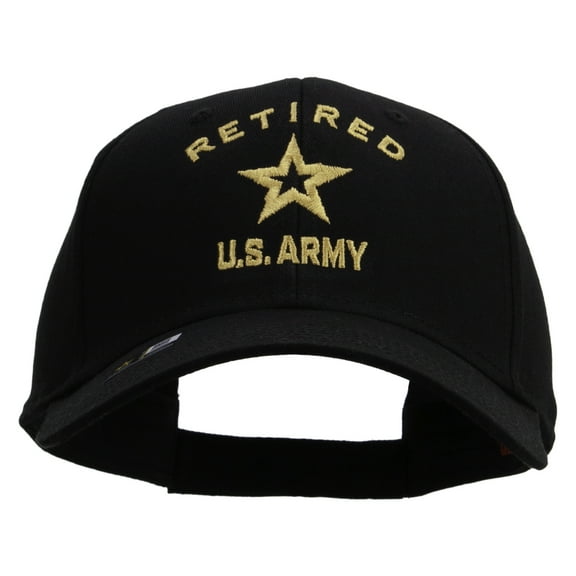 U.S. Army Retired Military Embroiderd Low Profile Cap - Black OSFM