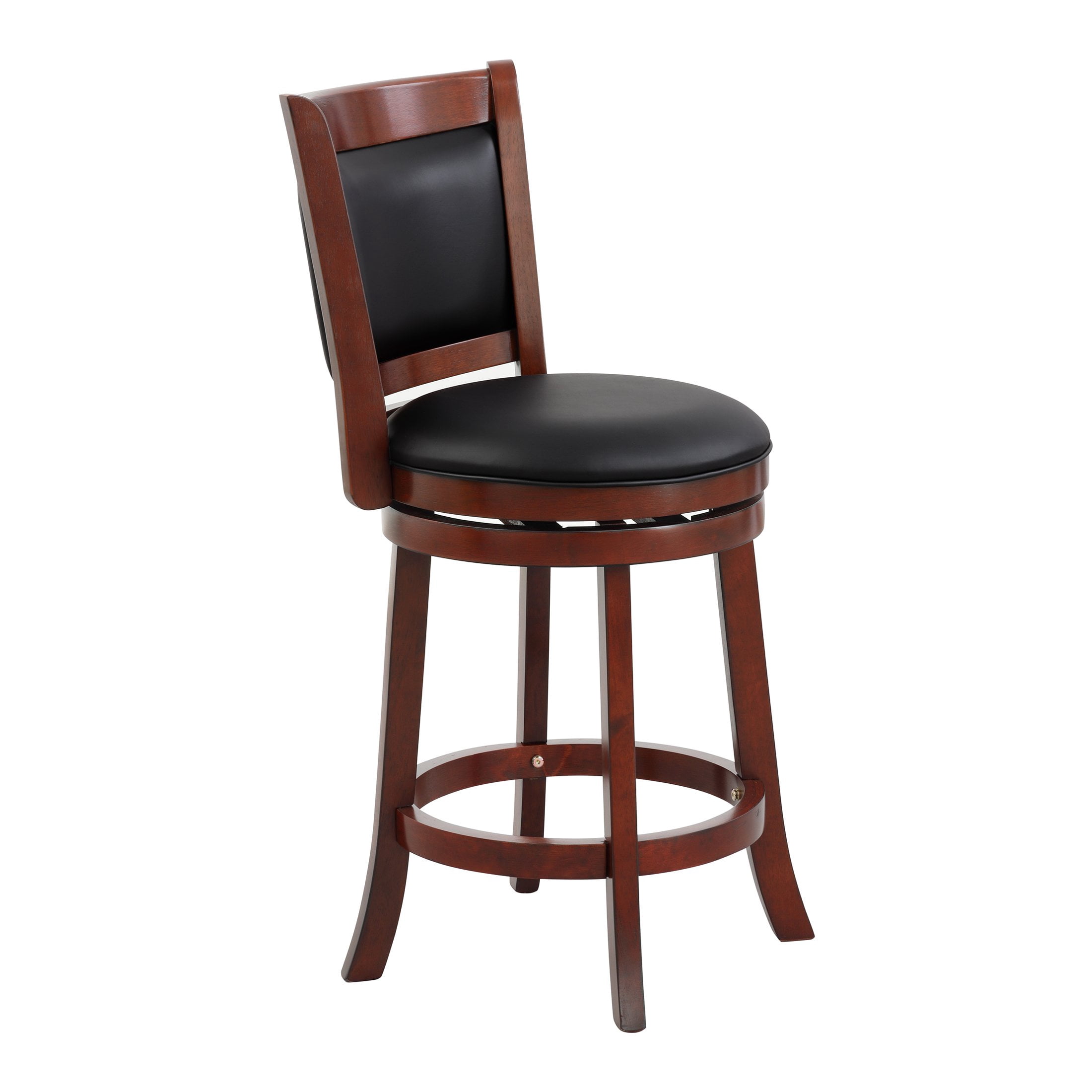 OakvillePark Odelia Solid Back Swivel Barstool, Counter Height, Cherry