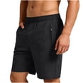 thumbnail image 4 of DeHolifer Running Shorts for Men Plus Size Quick Dry Elastic Waisted Lightweight Athletic Shorts with Zipper Pockets Black 3XL, 4 of 8