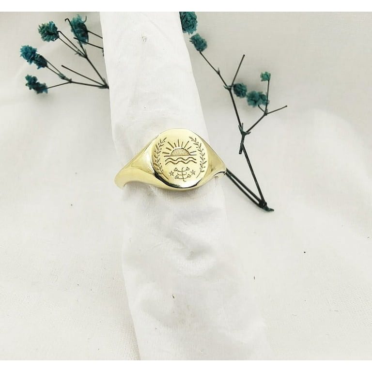 Baha’i Silver Ring, Dawning Sun Baha’i Signet Ring,“Ringstone