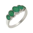 thumbnail image 1 of LBG British Made Solid 9k White Gold Natural Emerald Womens Band Ring - 33 size options - Size 12, 1 of 6
