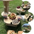 thumbnail image 5 of FOMIYES 1Pack Khaki Wood Picnic Table Portable for Outdoor Activities 35X7.1in, 5 of 8